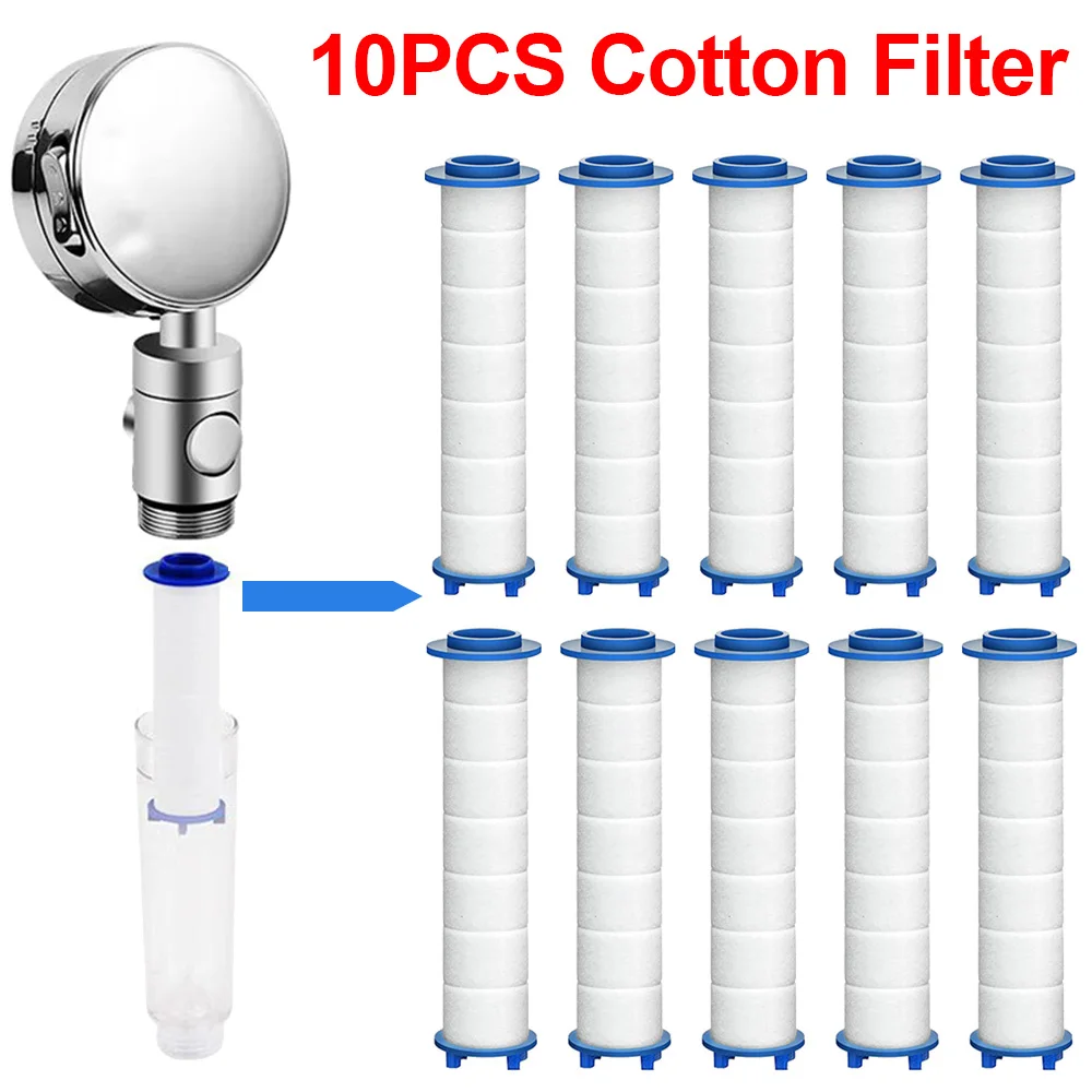 Filter Pancuran tangan 10 buah Filter pengganti untuk air keras menghilangkan klorin + zat berbahaya Filter pembersih air kepala pancuran