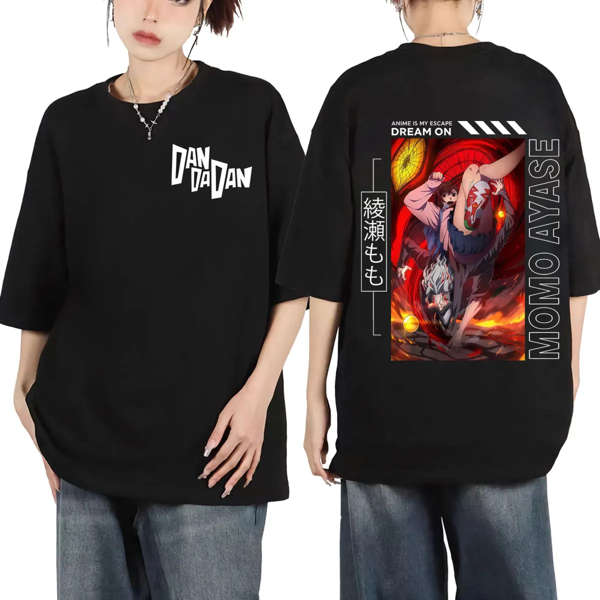 

Hot Sale Anime Dandadan Ayase Momo Graphic T Shirts Fashion Cartoon Short Sleeve T-shirts Men Women Casual Loose Cotton T-shirt