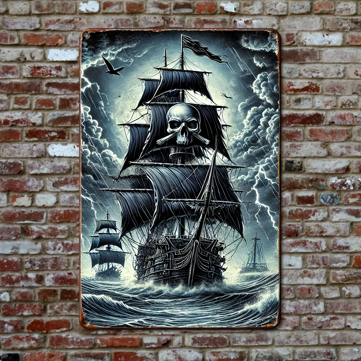 Pirate Ship Aluminum Wall Art, es - Waterproof & Dustproof, Perfect for Home, Bar, Cafe Decor | Durable & Easy to Hang