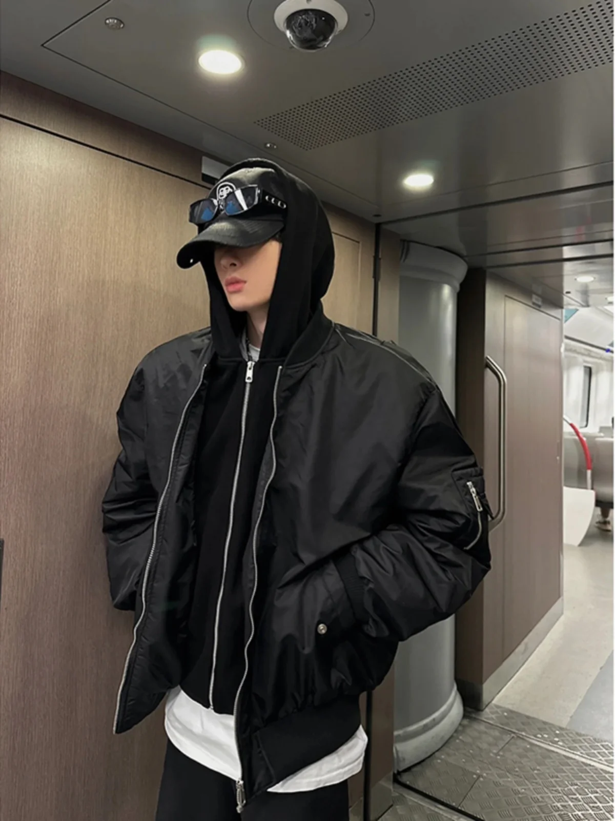 

Черная куртка-пилот MA1 мужская, весенне-осенняя, с воротником-бомбером, без воротника, рабочая одежда, модная молодежная популярная модель на все сезоны