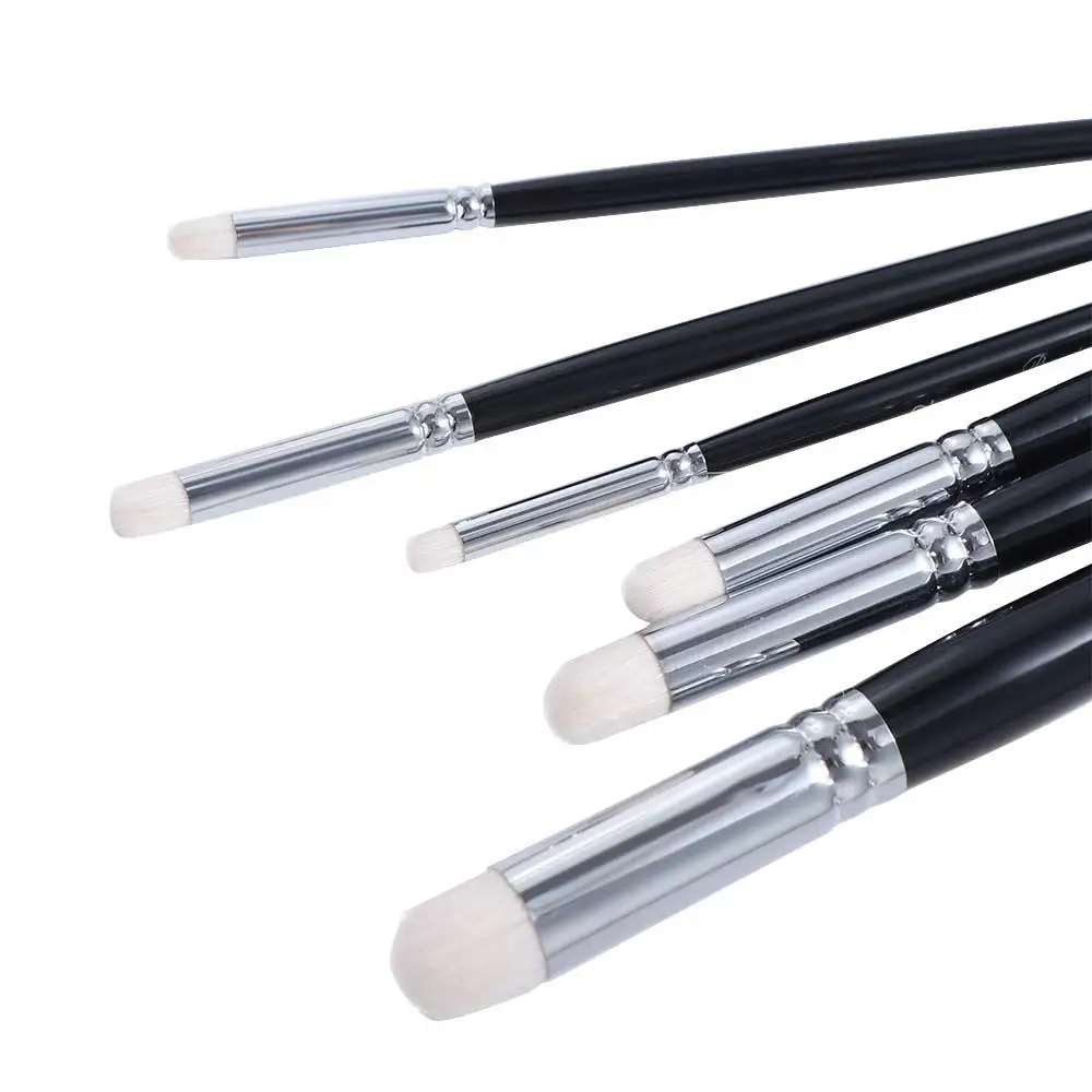 6 قطعة مجموعة فرشاة طلاء فنية مصغرة بتفاصيل دقيقة تماثيل خيالية بمقبض خشبي نماذج مقياس تفاصيل صغيرة #3