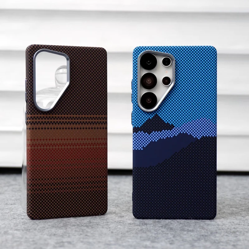 

For Samsung Galaxy S23 S24 S25 Ultra Plus Magsafe Carbon Fiber Case for Galaxy S22 Ultra Wireless Charging Alloy Lens PC Cover