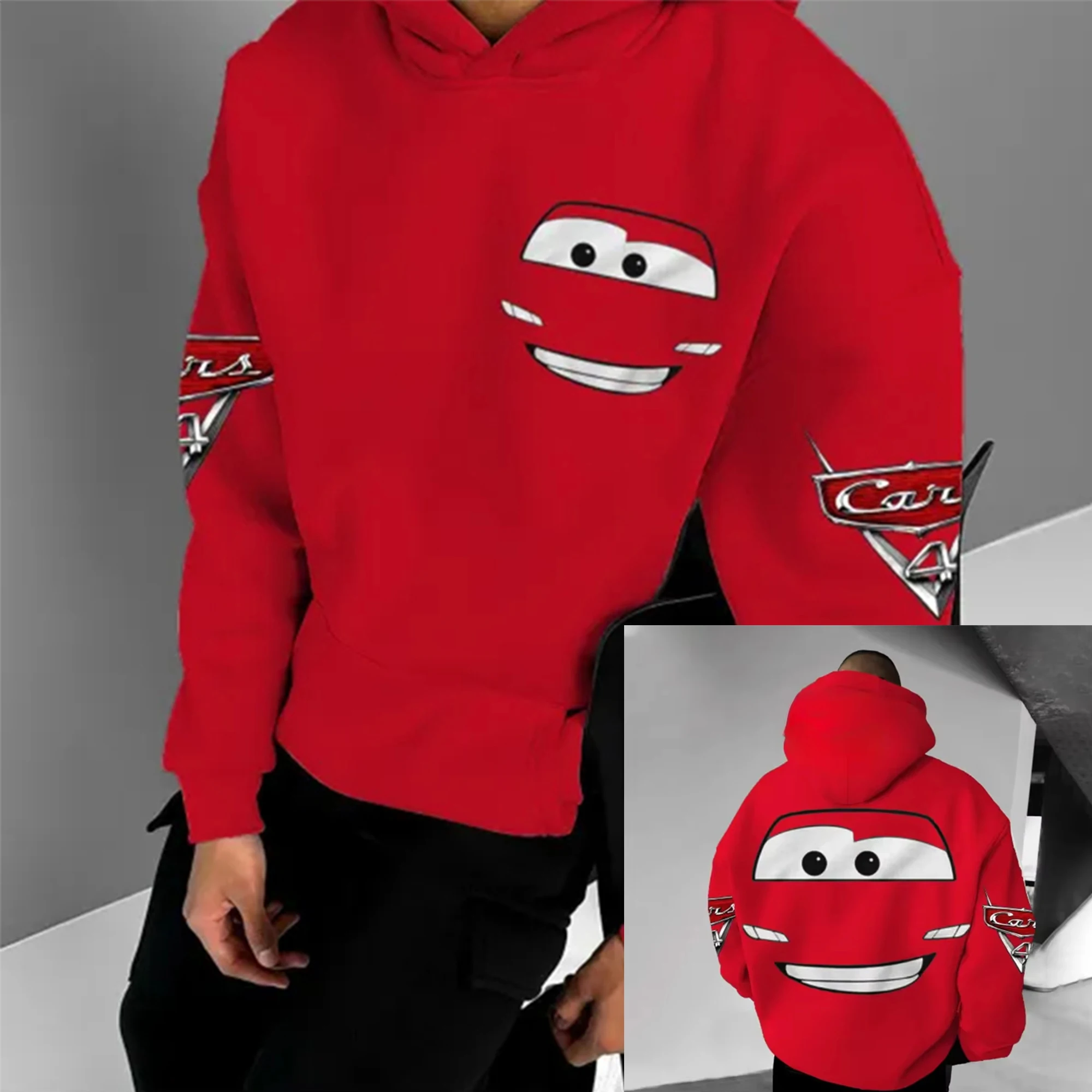 Lightning Mcqueen 95 Hooded Pullover For Men And Women Autumn And Winter Long Sleeved Sweatshirt Loose Oversized Casual Jacket