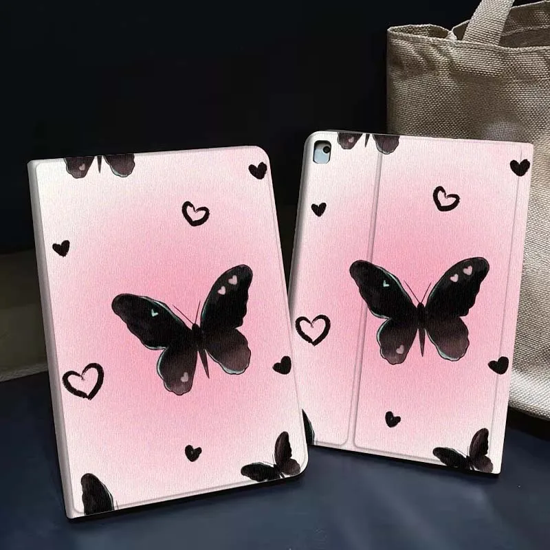 

Cartoon Black Butterfly Pattern Tablet Case For Apple iPad Air Pro mini 1 2 3 4 5 6 7 8 9 11 M2 M3 M5 M4 5th 6th 7th 10th