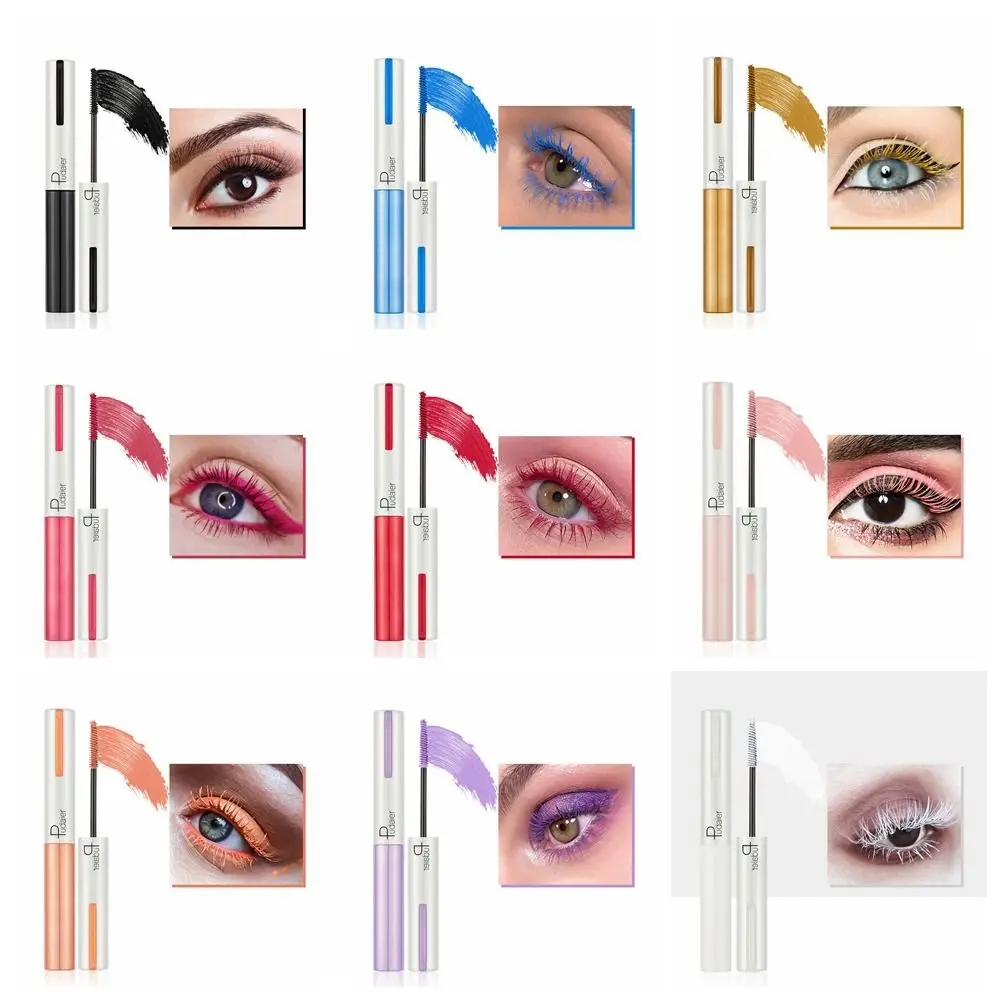 Fashion Ultra-fine Colorful Mascara Curling Thick Waterproof Colorful Neon Eyelashes Non-smudge Yellow Blue Purple Girls