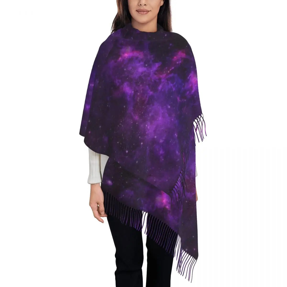 

Warm Scarf Winter Purple Galaxy Shawls and Wrap The Starry Space Printed Bufanda Lady Casual Scarves Wraps