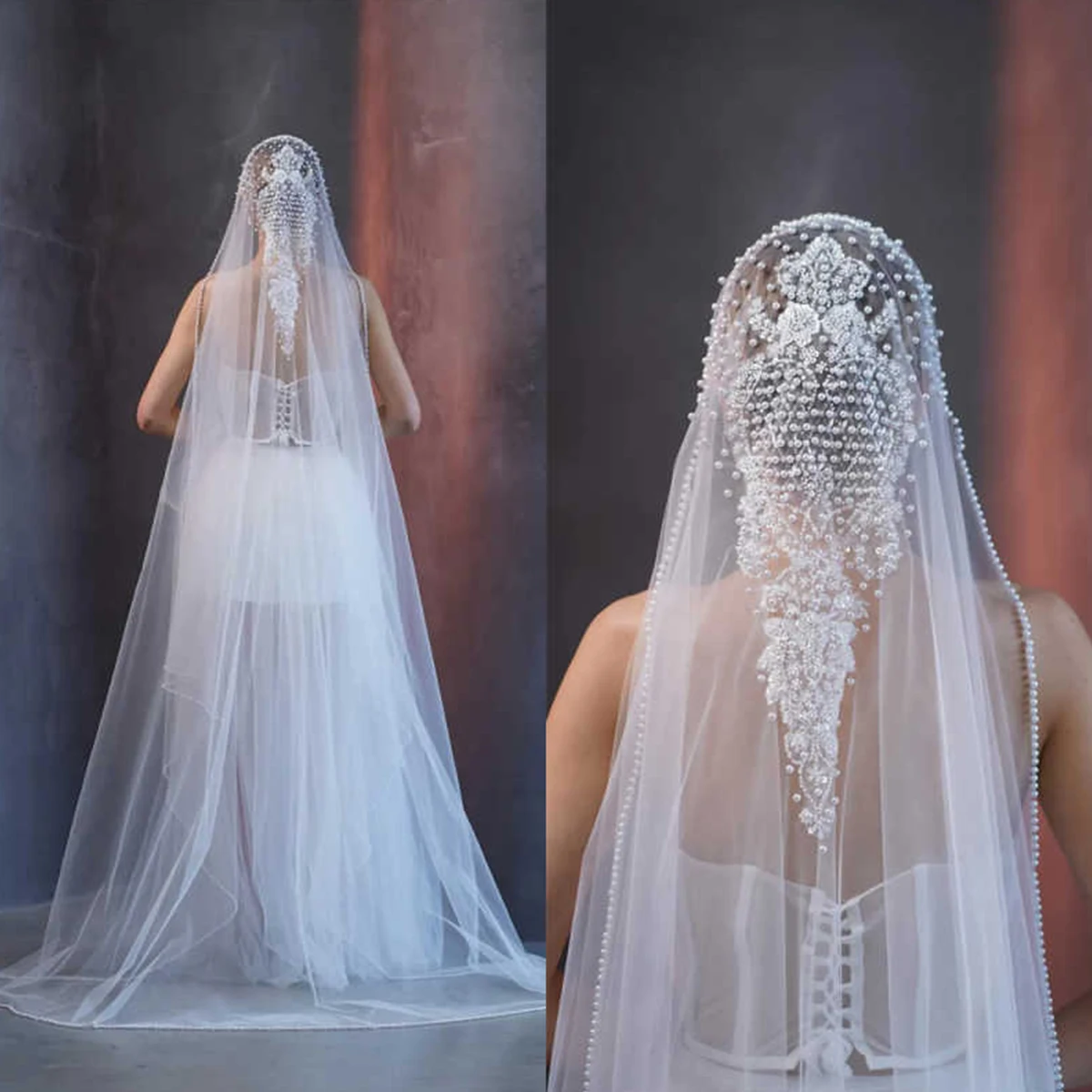 Exaggerated Wedding Veil for Women Long Large Flower Shaped Headpiece Wedding Accessories Dreamy Customized