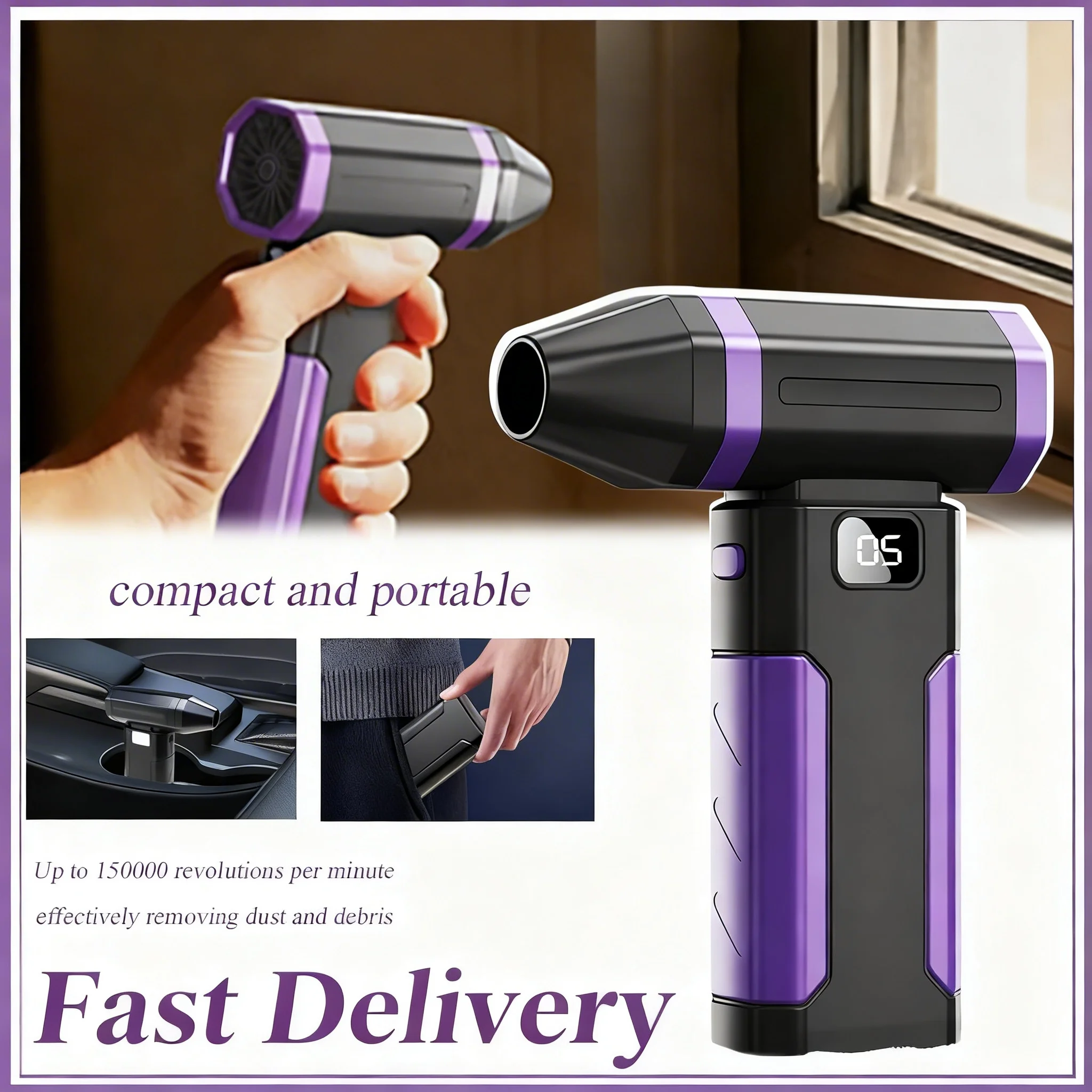 

NEW Electric Vacuum Cleaner Super Strong Wind Violent Mini Fan Dust Debris Removal Handheld for Car Computer Violent Mini Fan