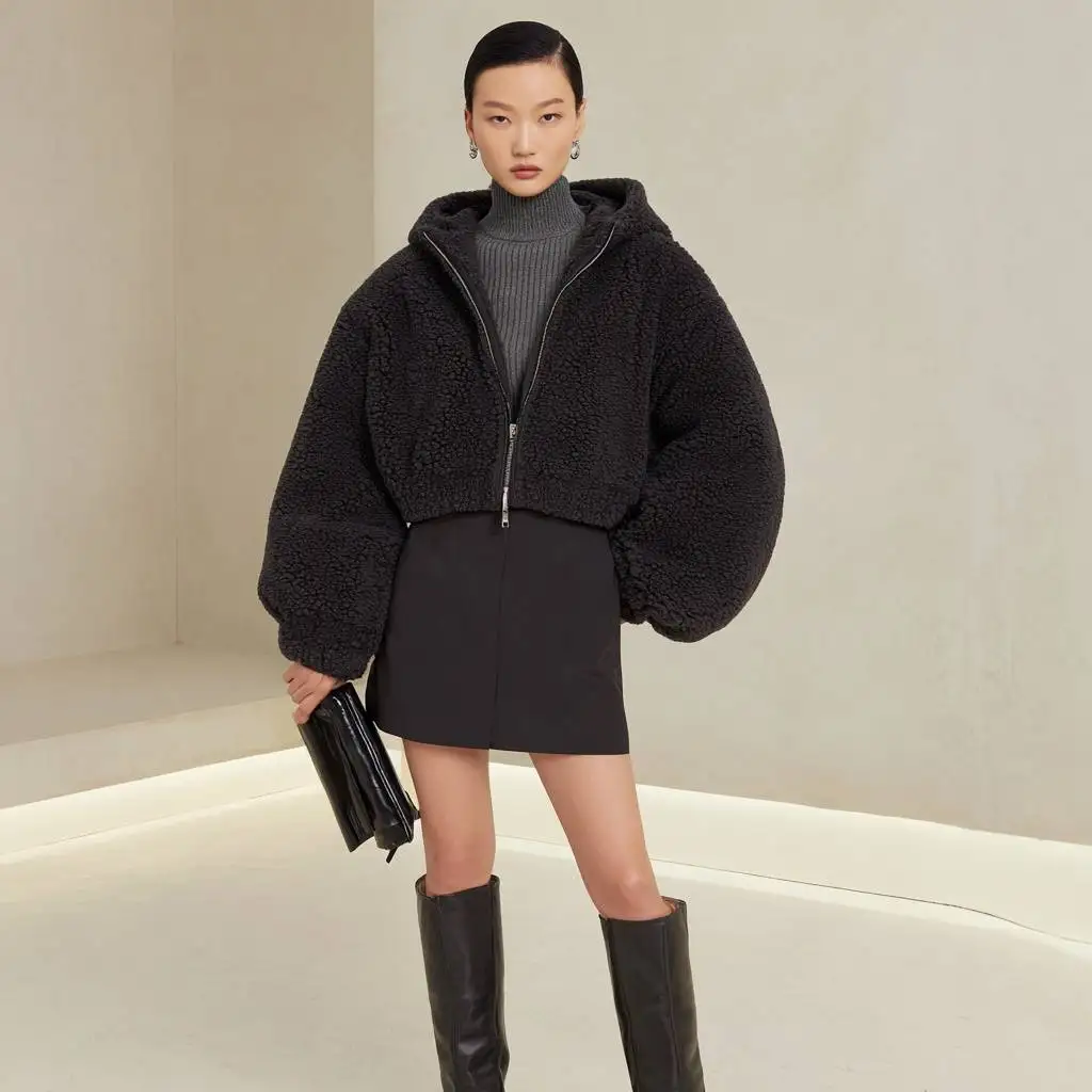 

Повседневное плюшевое пальто, осенне-зимняя женская модная верхняя одежда, удобный мягкий материал, без украшения, универсальный стиль