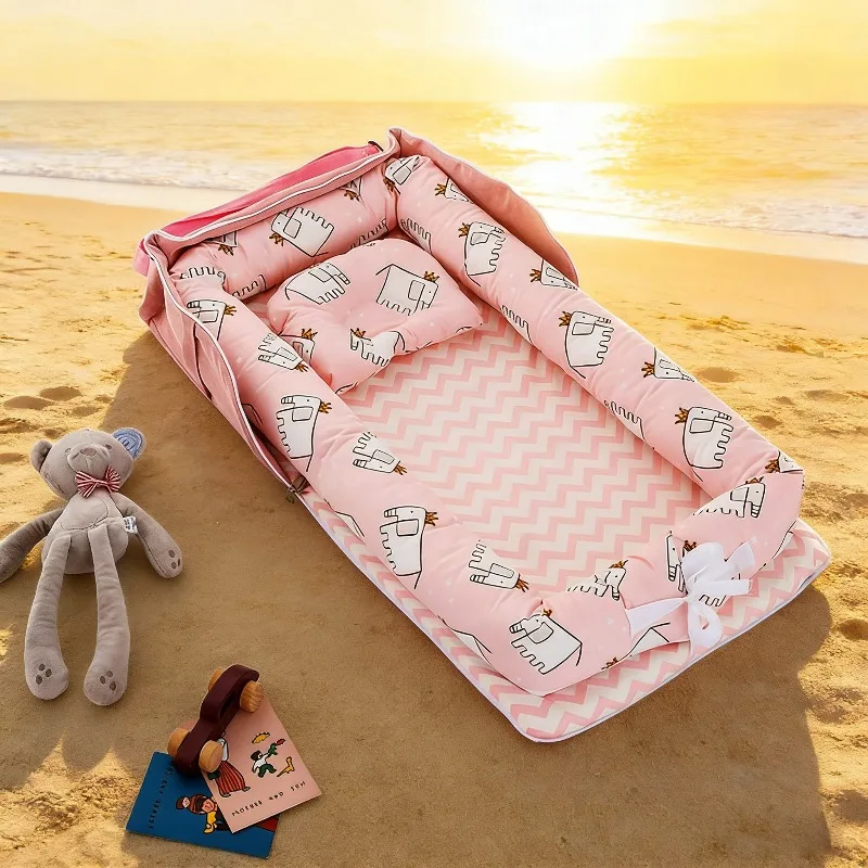 

2026 New Foldable Lightweight Baby Cribs Comfortable Baby Bassinet Bed in Bed for Travel Easy to Carry Sleeping Bag