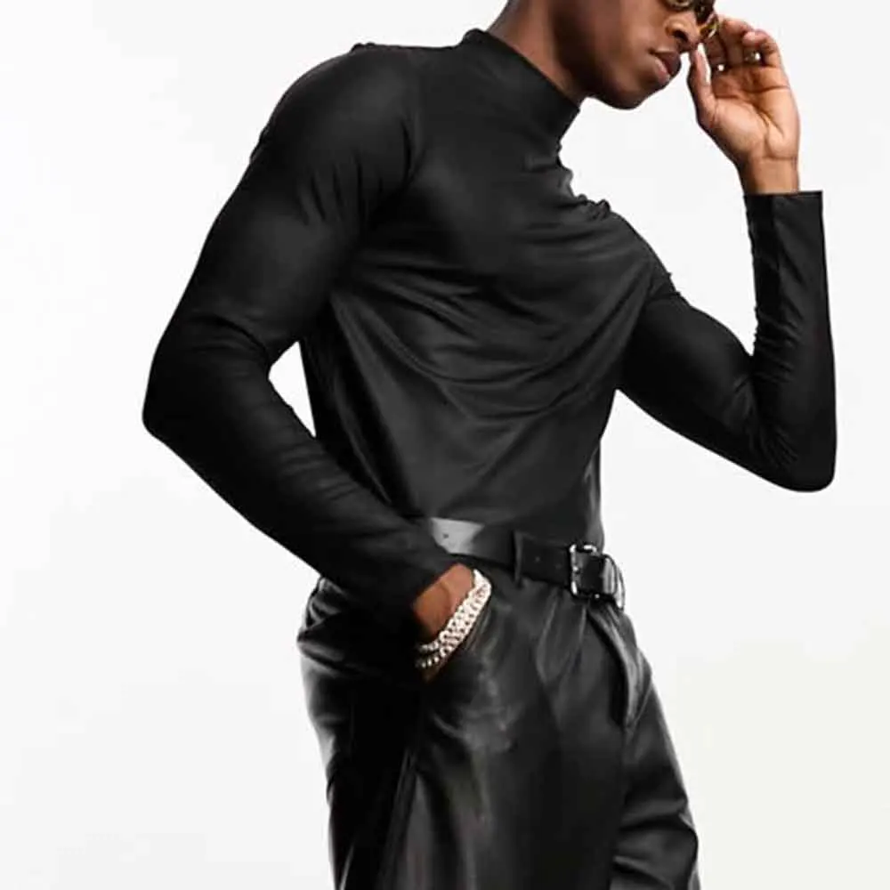 

Осенняя новая мужская однотонная футболка с длинными рукавами в американском стиле ретро, модные тенденции, свободные повседневные простые нишевые дышащие мужские топы