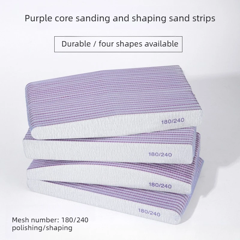 K-Beauty Half Moon Nail File Zebra Sand Buffer Manicure Filing Tool 20/40/60PCS Optional Nail Art Grinding Stick