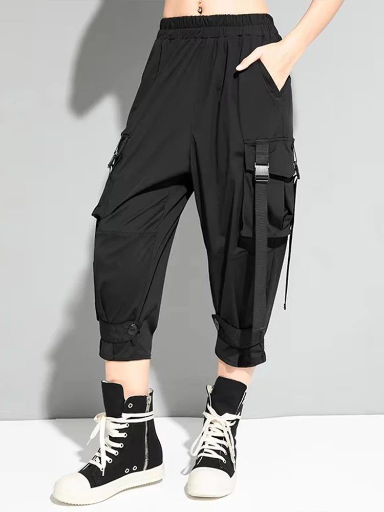 Amax luluE European 2024 Summer Fashion Womens Punk Casual Trousers Ladies Fitness Loose Harem Pants Females Hip Hop Pantalons