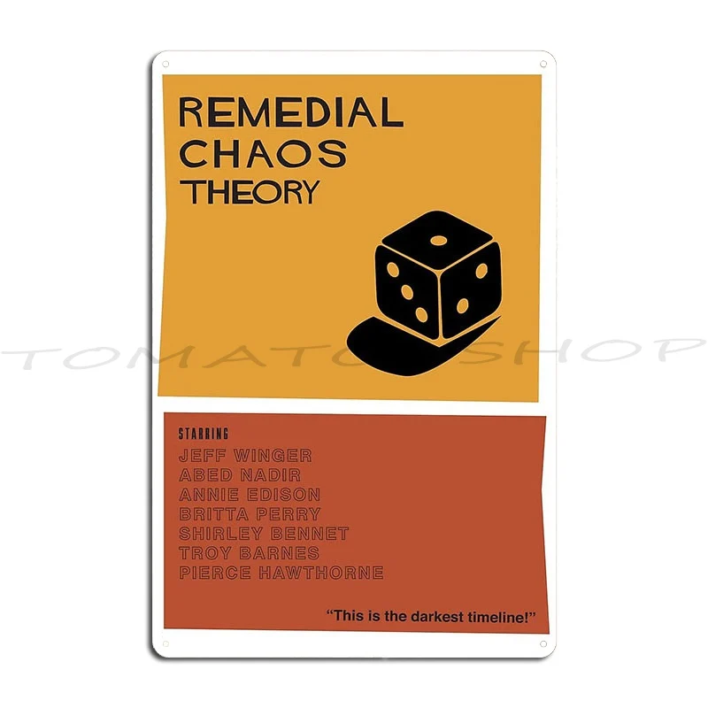 Community Remedial Chaos Theory Metal Signs Wall Pub Cave Cinema Plaques Designer Tin Sign Poster