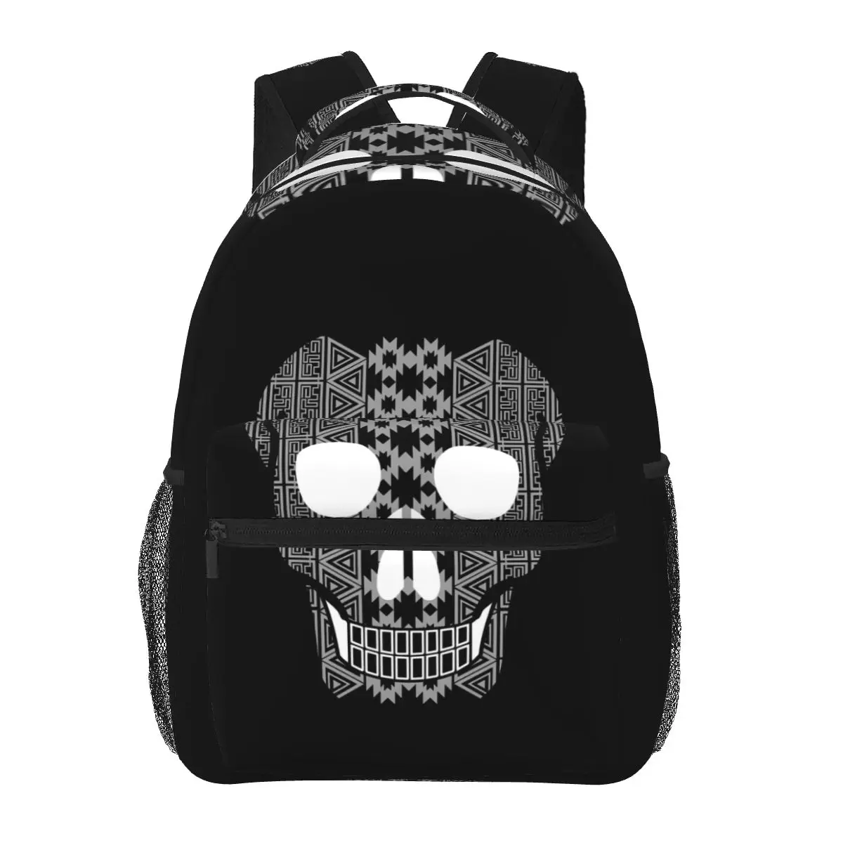 Aztec Tribal Skull Design White Backpacks Boys Girls Bookbag Students School Bags Travel Rucksack Shoulder Bag Large Capacity