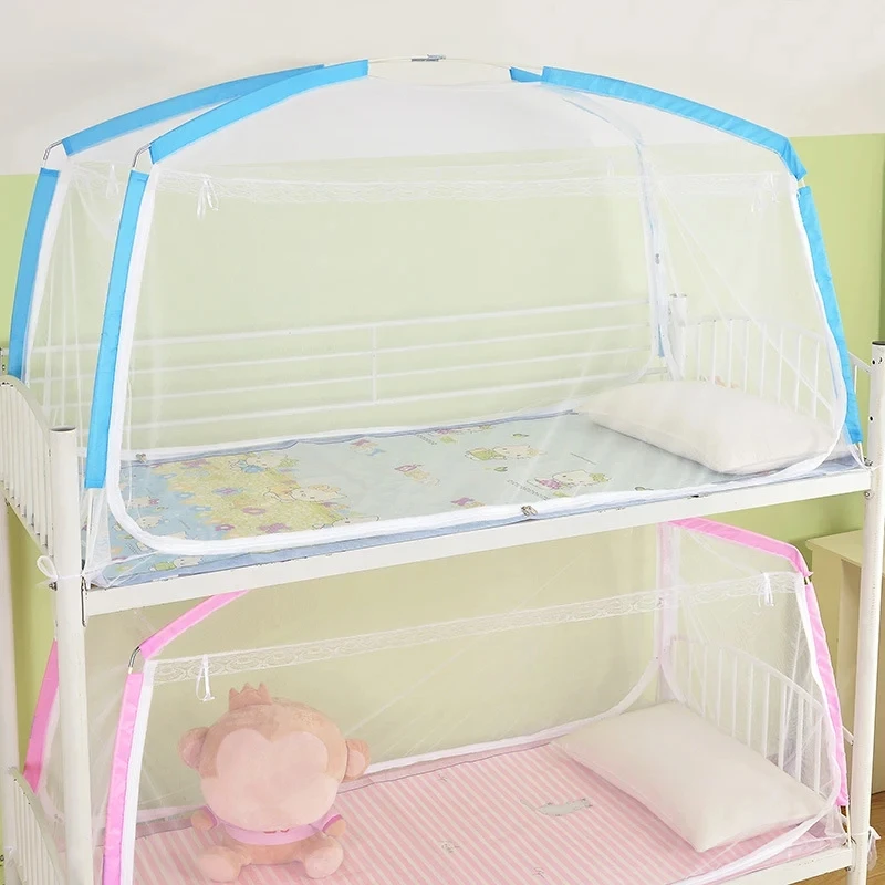 

Modern Minimalist Solid Color Home Mosquito Net Big Space Three Door Yurt Mosquito Net Single Dormitory Breathable Mosquito Net