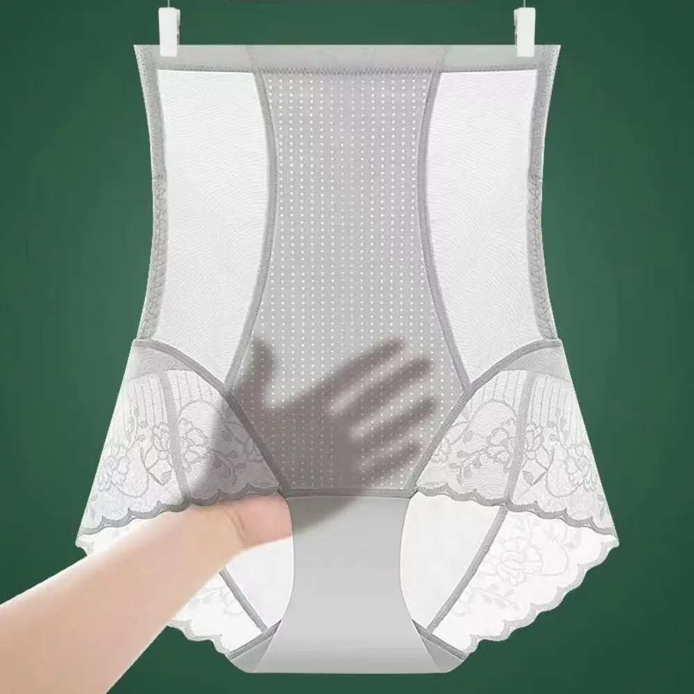 Casual Spitze Blume Postpartale Höschen Hohe Taille Transparent Schlank Nahtlose Unterwäsche Dessous Eis Seide Hip Fahrstuhl Shaper Dame