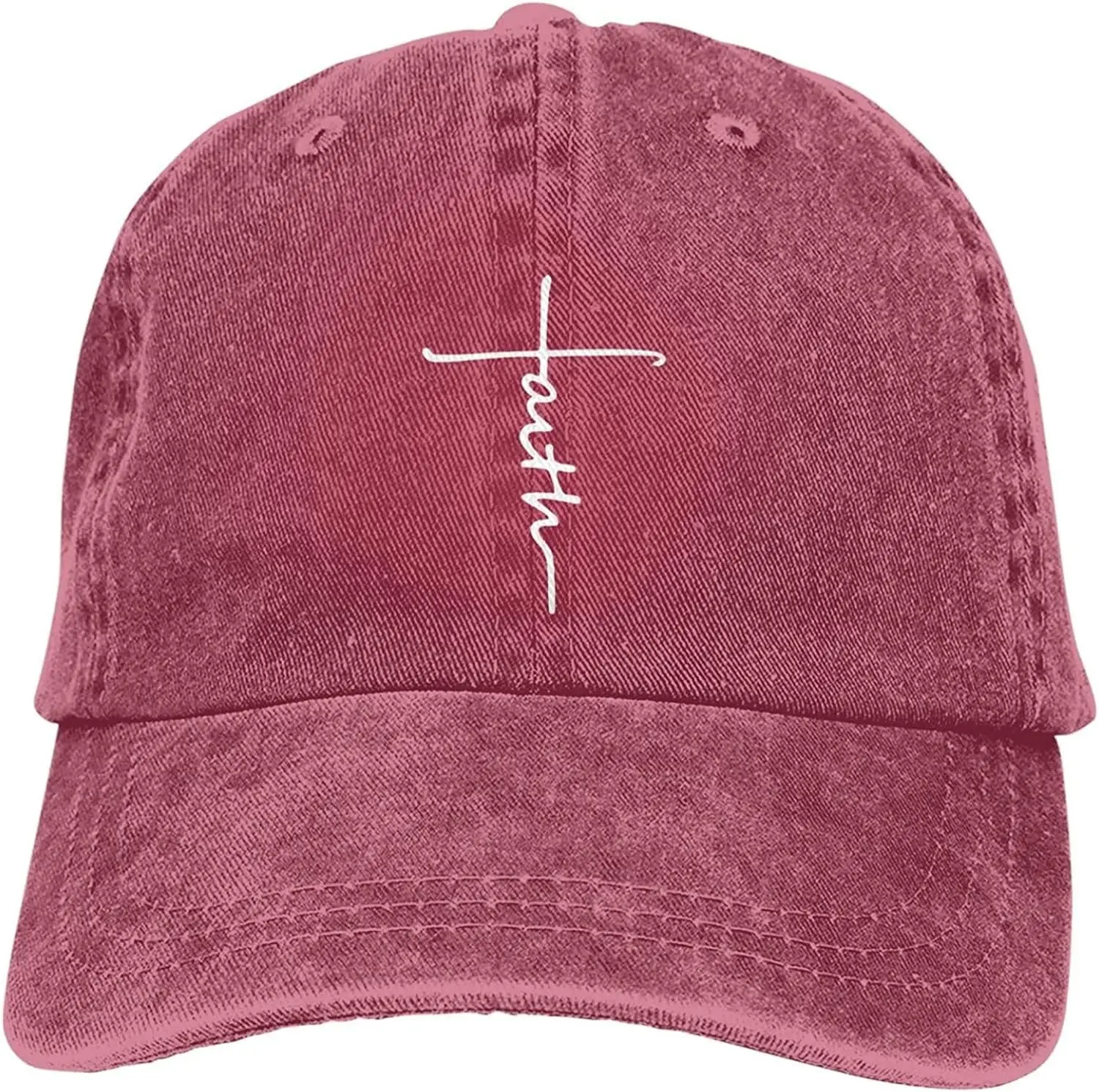 Faith Cross, Christian, Jesus Vintage Cowboy Hat Adjustable Baseball Cap Trucker Hats Red