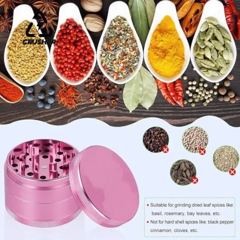 CRUSHER Herb Tobacco Grinder 4 Layer Aluminum Alloy Manual Grass 40mm Spice Herbal Cutter Grinders for Smoking Pipe Accessories