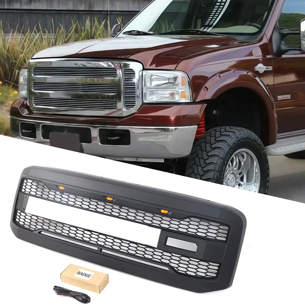 

Upper Racing Grill Raptor Style For Ford F250 F350 Super Duty 2005-2007 2008-2010 Front Bumper Mesh Grill Replacement Mask Cover