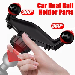 Dual Ball Head Car Holder with 360 Rotation Base Mount Mobile Phone Navigation Support Accessories for Auto Center Console