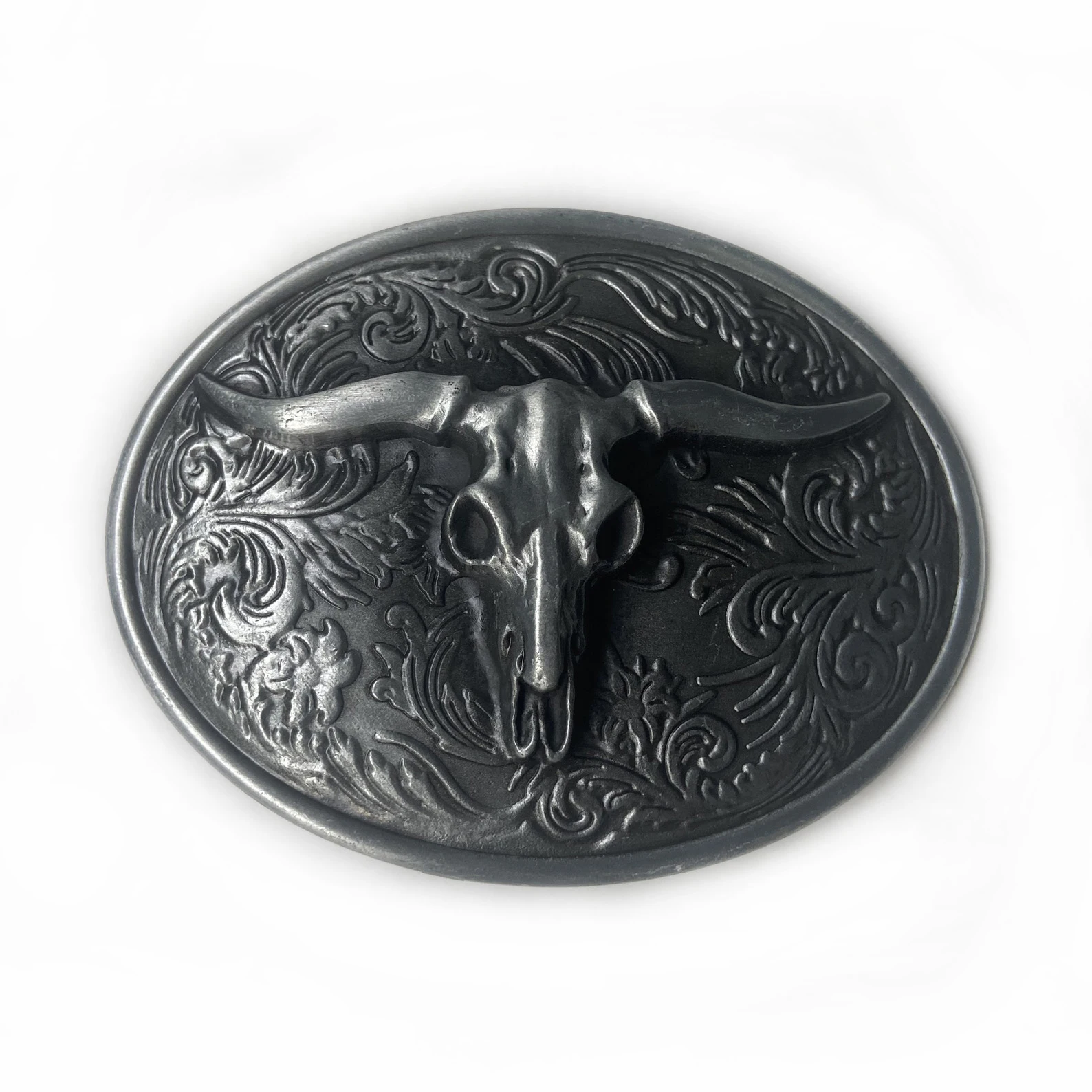 WesBuck Brand Flower Bull Metal Vintage Belt Buckle Handmade Homemade Accessories Waistband DIY Western Cowboy Rock Style