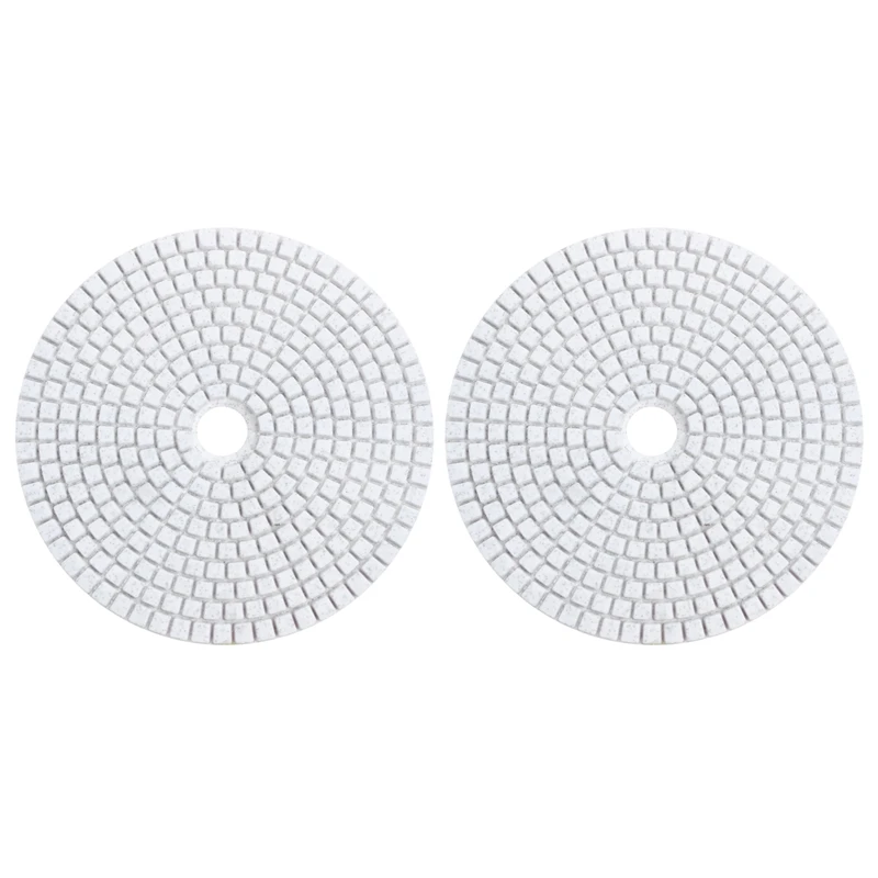 2Pcs 5 Inch 125Mm Wet Diamond Polishing Pads Marble Granite Grits 30