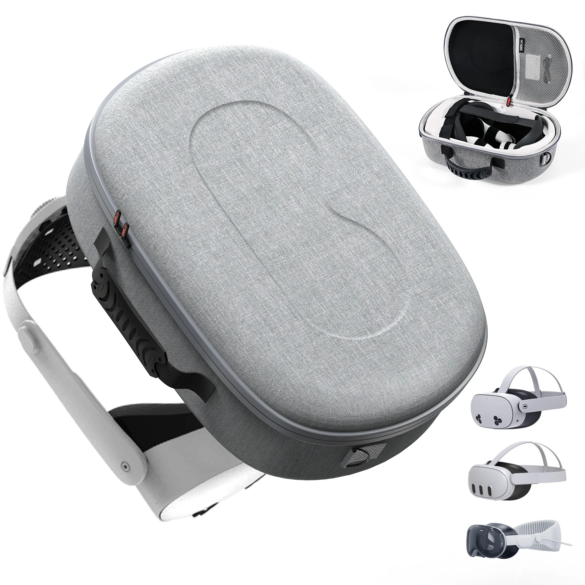 

Hard Carrying Case for Meta Quest 3S/Quest 3/Vision Pro Compatible with VR Headset Elite Strap and Other Accessories
