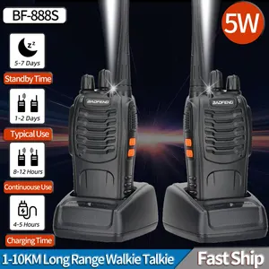 BAOFENG BF 888S WALKIE LONG RAINT TALKIE, BYDIRECTIONAL AMATOR RADIO TRANSCEPTOR FOR HUNTING AND HOTEL, UHF 400, 470MHZ, 1 2 PCS 10 Main Communication Radio Sales - №9