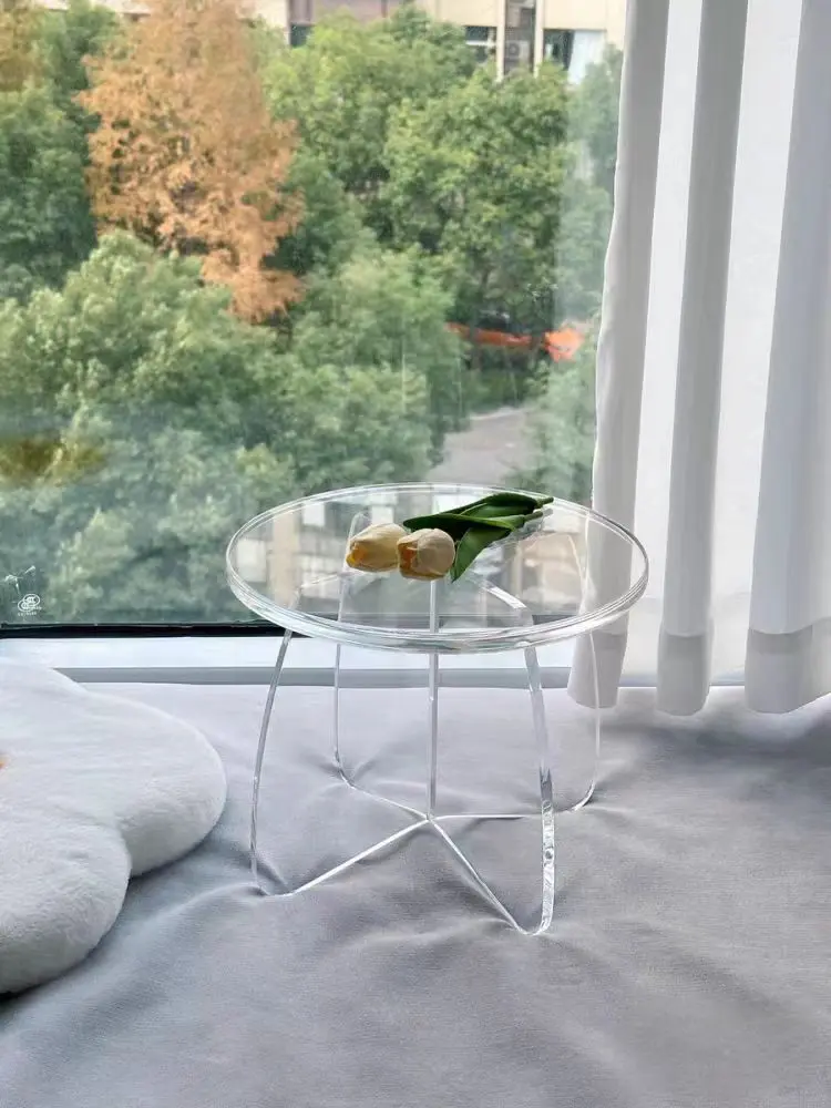 ！@Modern Transparent Acrylic Small Stool for Children Shoe Changing Low Chair for Bedroom Hotel Apartment Farmhouse School