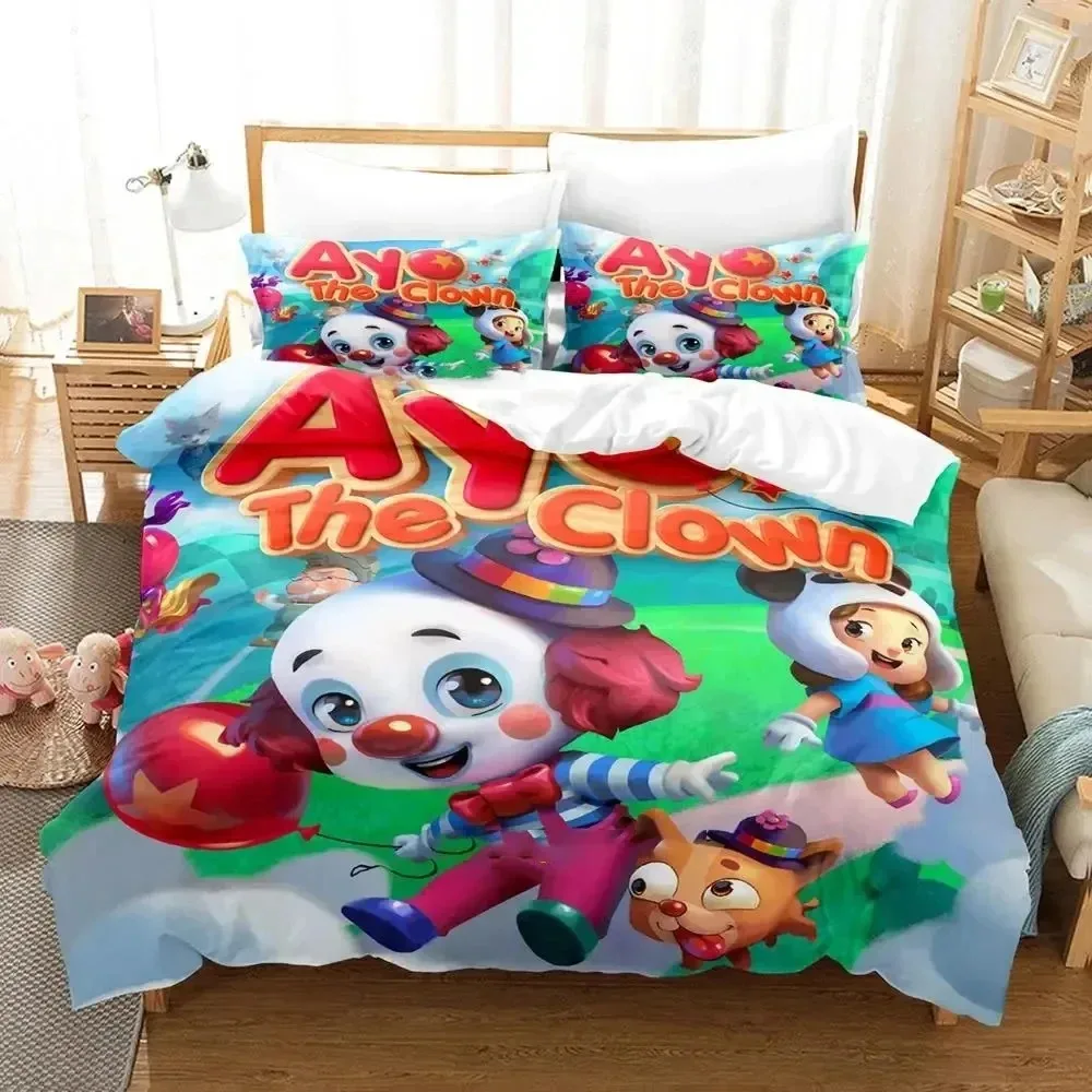 Cartoon Game Ayo the Clown Duvet Cover Bed Set Quilt Cover Pillowcase Comforter king Queen Size Boys Adult Bedding