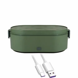 Mini lancheira elétrica com carregamento usb, aquecedor de alimentos, recipiente para carro, casa, viagem, portátil, panela de arroz, aquecedor, aço inoxidável, caixa bento