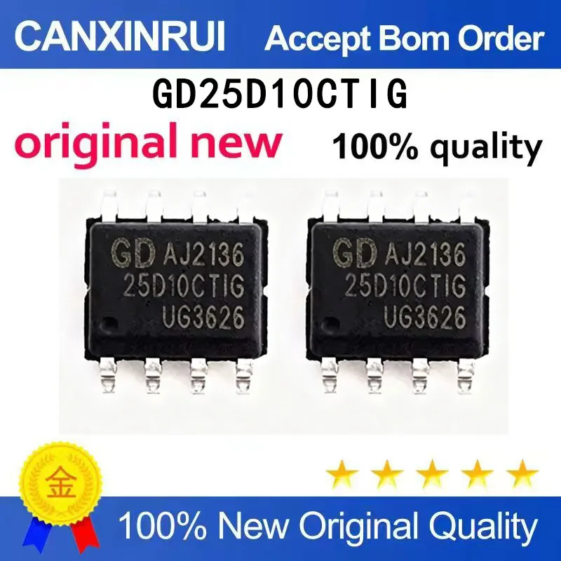 （5-100 pieces）Brand new original GD25D10CTIG 25D10CT SOP-8 memory chip IC in stock