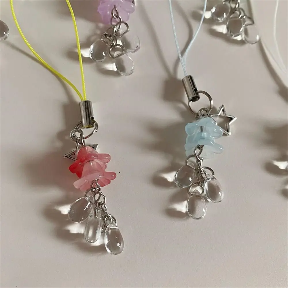 Phone Lanyard Y2k Phone Charm Phonestraps Fairy Core Star Jellyfish Pendant Glass Handmade Phone Chain Strap Backpack Ornament