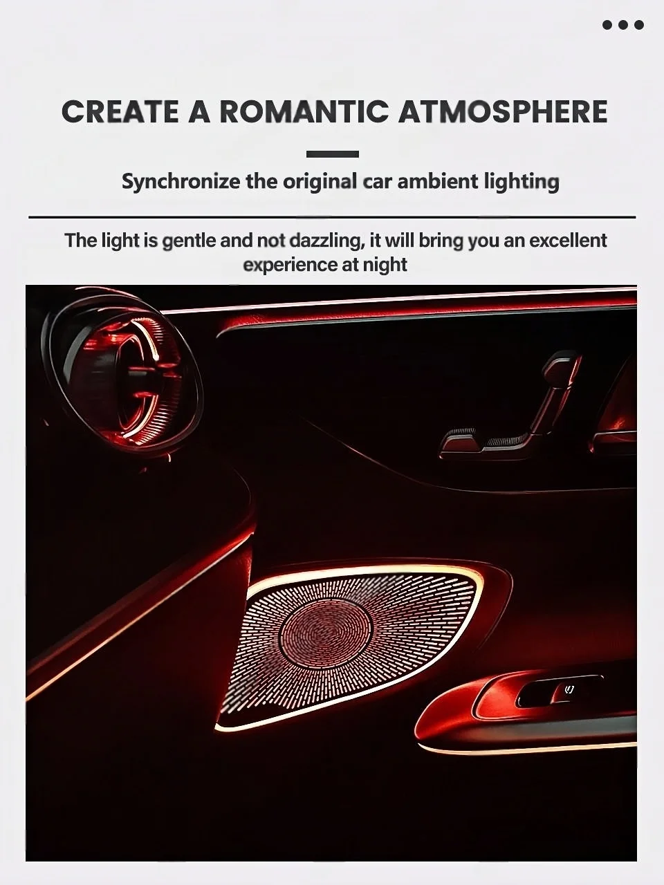 Für Benz C-Klasse W206 GLC X254 2022-2026 64 Farben LED 4-Türen Beleuchtete Abdeckung Auto Neue LED-Lautsprecherabdeckung Auto-Zubehör Interieur – Detail 6