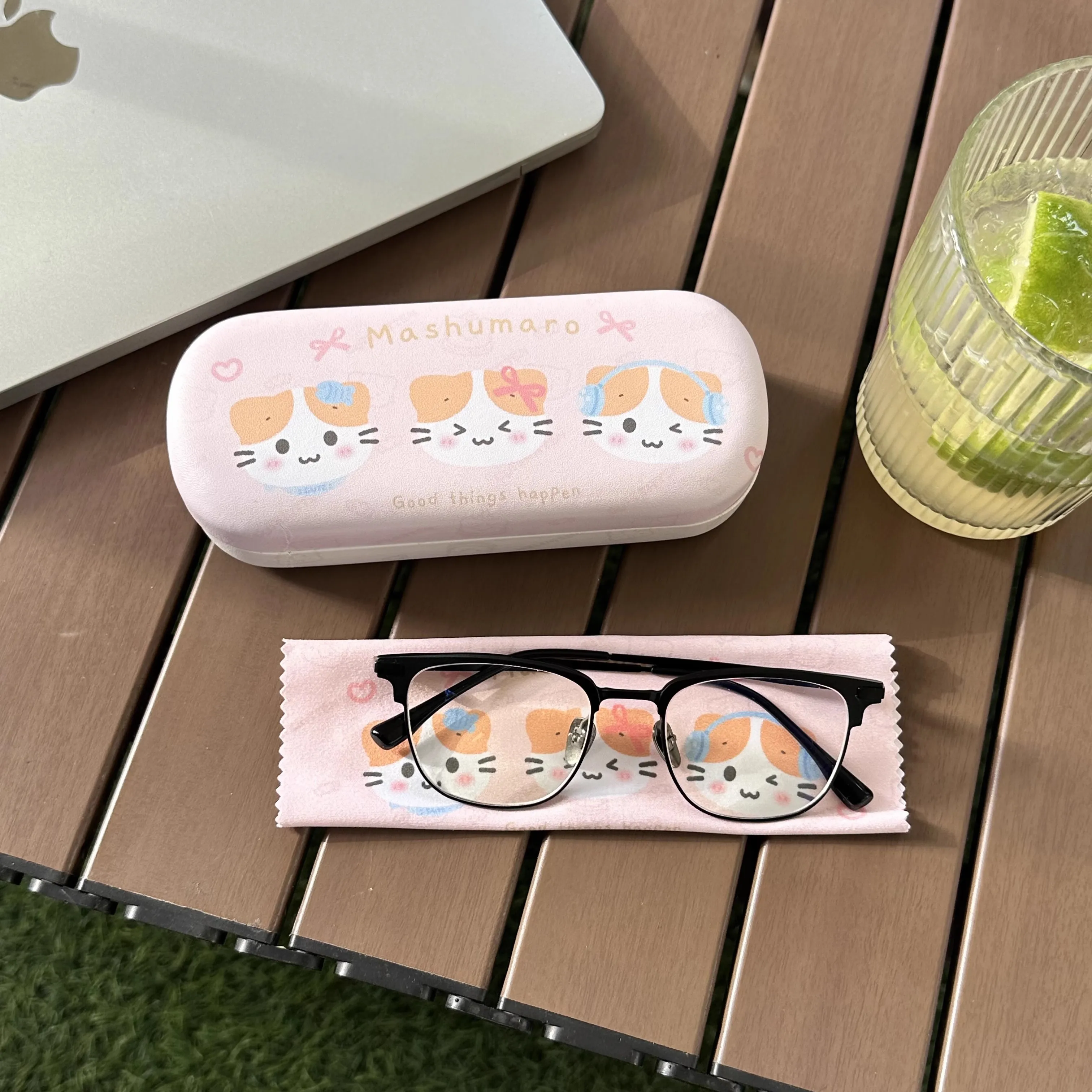 New Cute Masyumaro Fluffy Fuwa Nyanko Cat Girls Women PU Glasses Box Eyeglass Case Organizer Spectacle Cases For Children