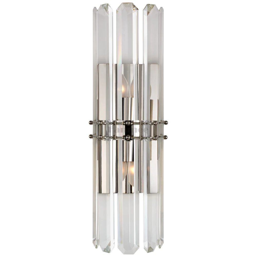 Imagem -02 - Lâmpadas de Parede de Cristal para Sala de Estar Corredor do Quarto Bonnington Aperte de Iluminação Corredor Moderno Limpar Cristal Wall Sconce