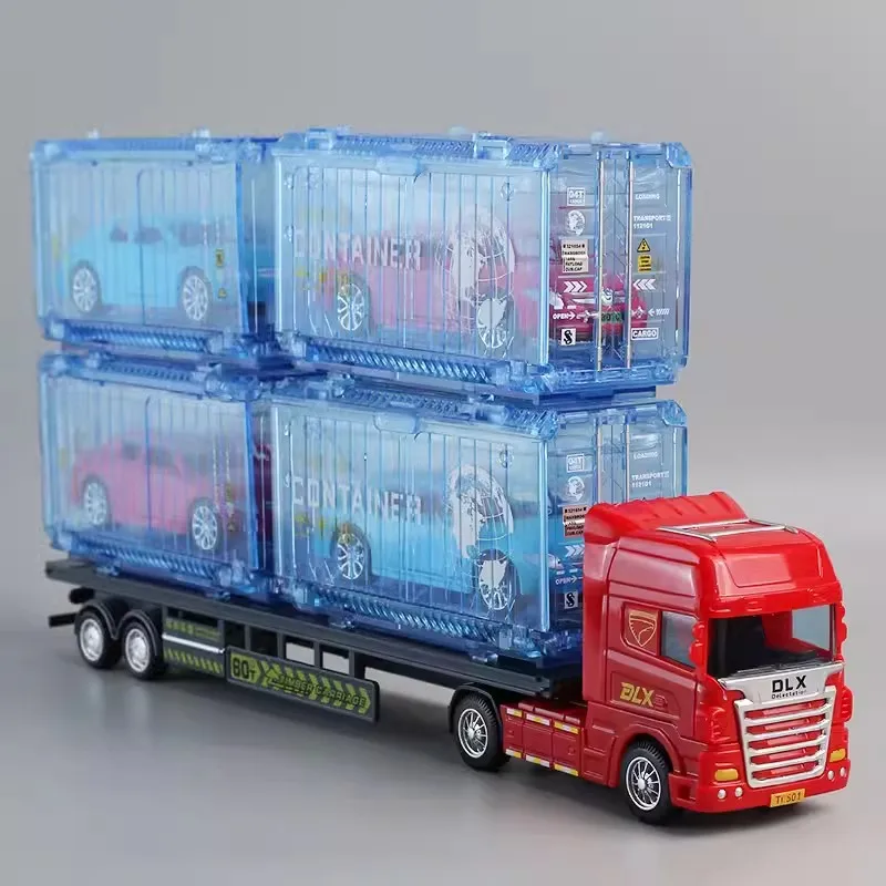 New container transport vehicle models,engineering tower crane toys,flatbed transport vehicles,wholesale