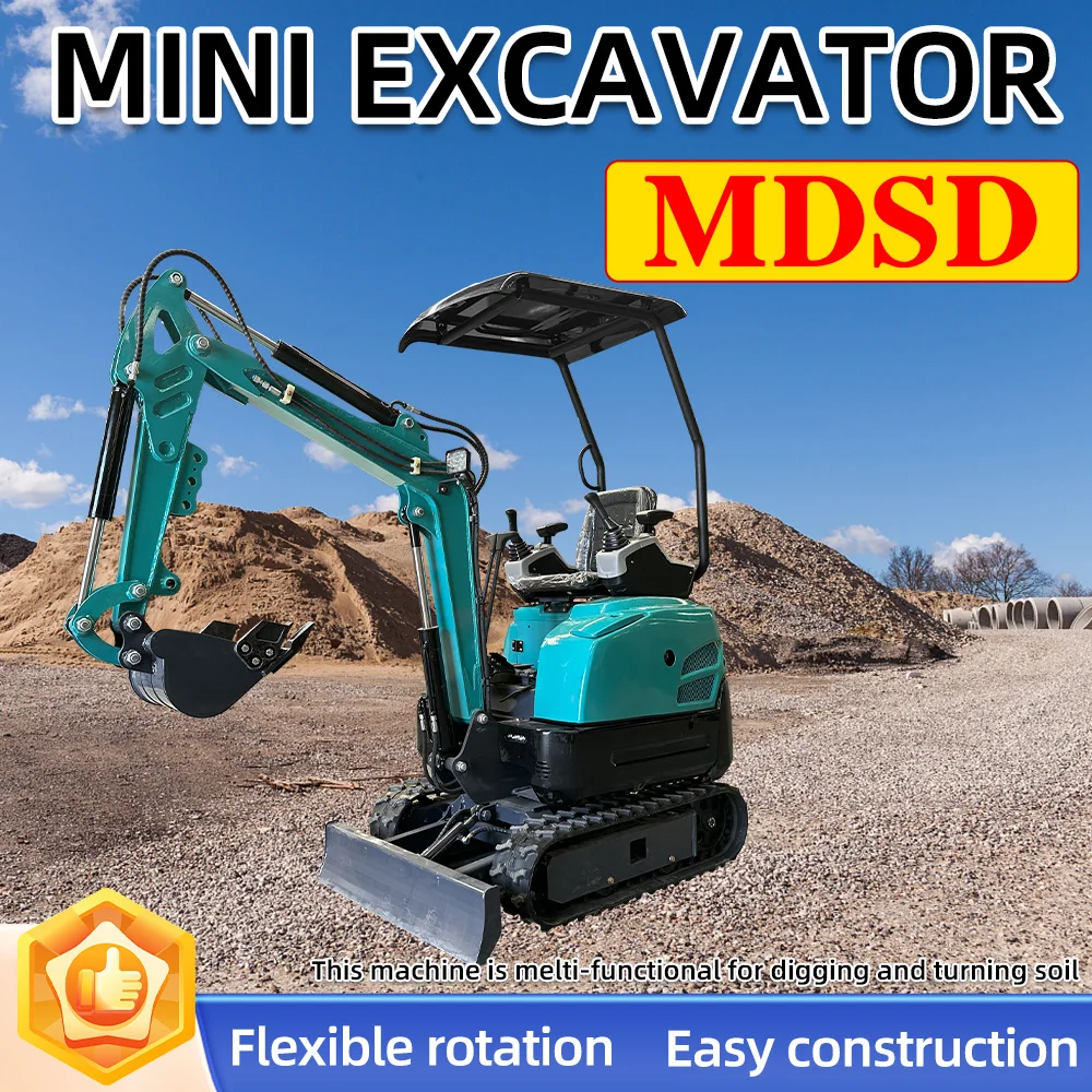 DDP شحن حفارة صغيرة 1.2 طن 1.5 طن 1.8 طن حفار صغير هيدروليكي كامل الملحقات حفارة صغيرة ل Kubota Epa Euro 5