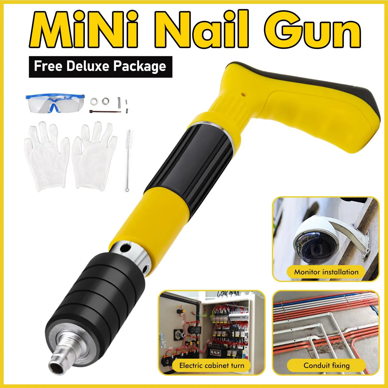 Mini Steel Nail Rivet Tool for Ceiling Wall Anchoring and Wire Slotting Fastening Device Power Tool Accessories