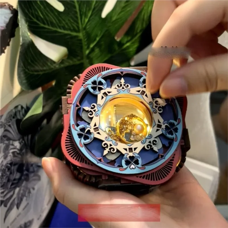 Handmade DIY Music Box Wooden Mechanism Ring Box Gift For Girlfriend's Birthday Hand Operated Home Decoration Music Box ZF63