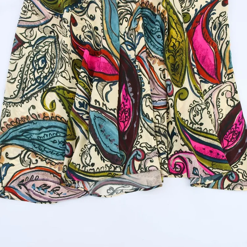 MUJER Stampa Abiti lunghi con scollo all'americana per donna Boho Beach Maxi abito Donna Abiti da festa sexy senza schienale Abito da donna per le vacanze