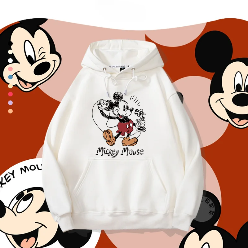 Mickey sweater female Disney new oversize autumn American hooded sweater cartoon hoodies women  anime hoodie    clothes