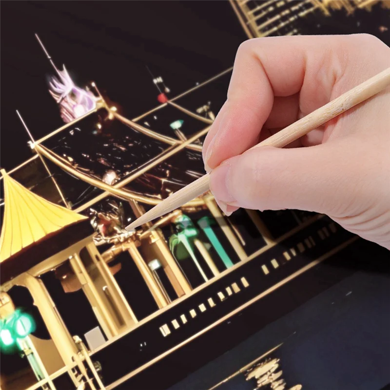 A003 Handmade Accessories Adults Scratching Drawing Decompression Tool Toy Scraping Painting Birthday Gift DIY Craft