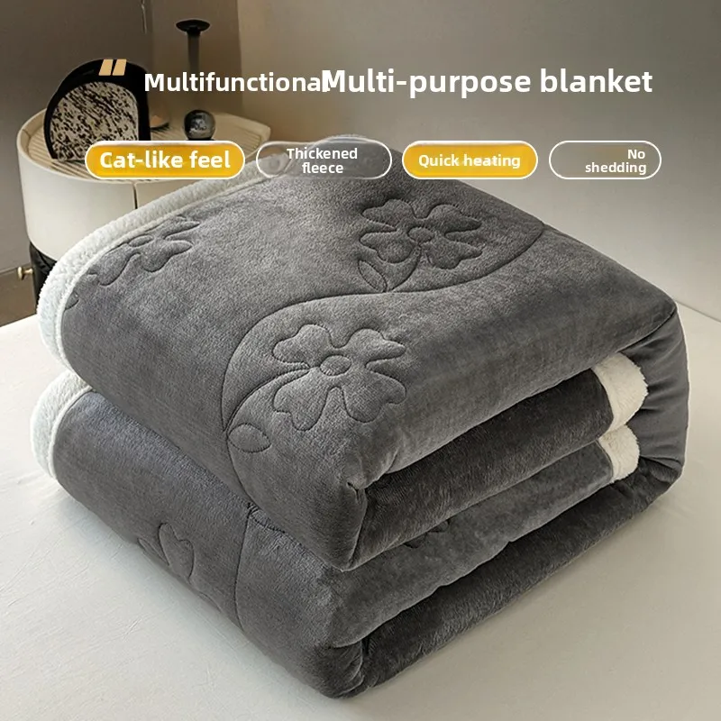 

Multi-Functional Baby Plu Blanket Single Double Cotton Sandwich Warm Winter Quilt Office Nap Sofa Cover Blanket Polyester F...