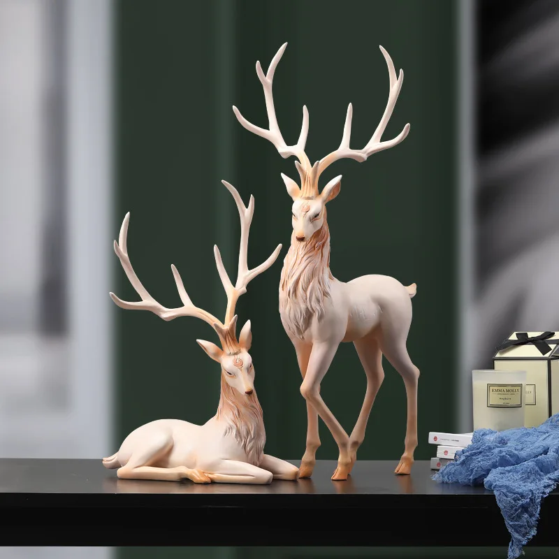 

Nordic light luxury elk ornaments sculpture home life creative ornaments gifts TV wine cabinet table decorations