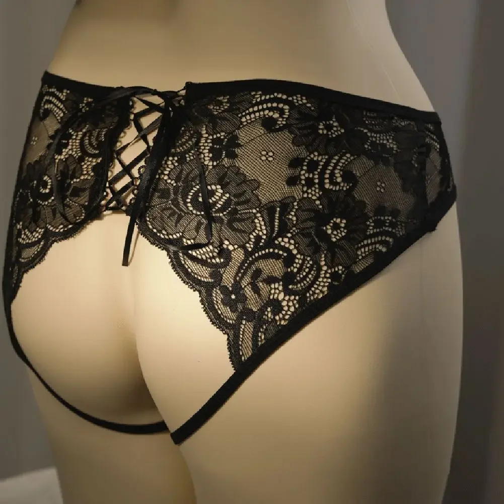 Sissy Panties Men Sexy Camel Toe Underwear Shaping Briefs Hiding Gaff Sheer Lace Underpants Crotchless Open Butt Erotic Lingerie