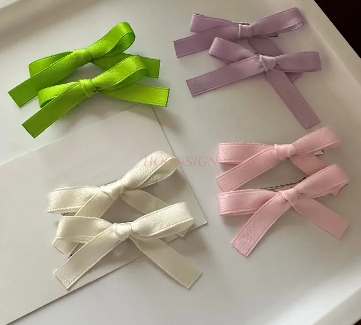 لطيف فتاة الشريط القوس دبوس الشعر منقار البط كليب الجانب دبوس الشعر #2