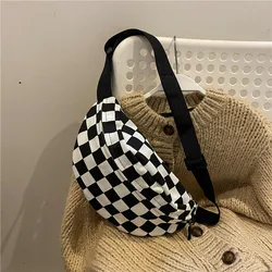 Checkered Women Chest Bags Versatile Shoulder Bag for Women Student Leather Bags for Women Designer Bag Bolsas De Mujer Tote Bag