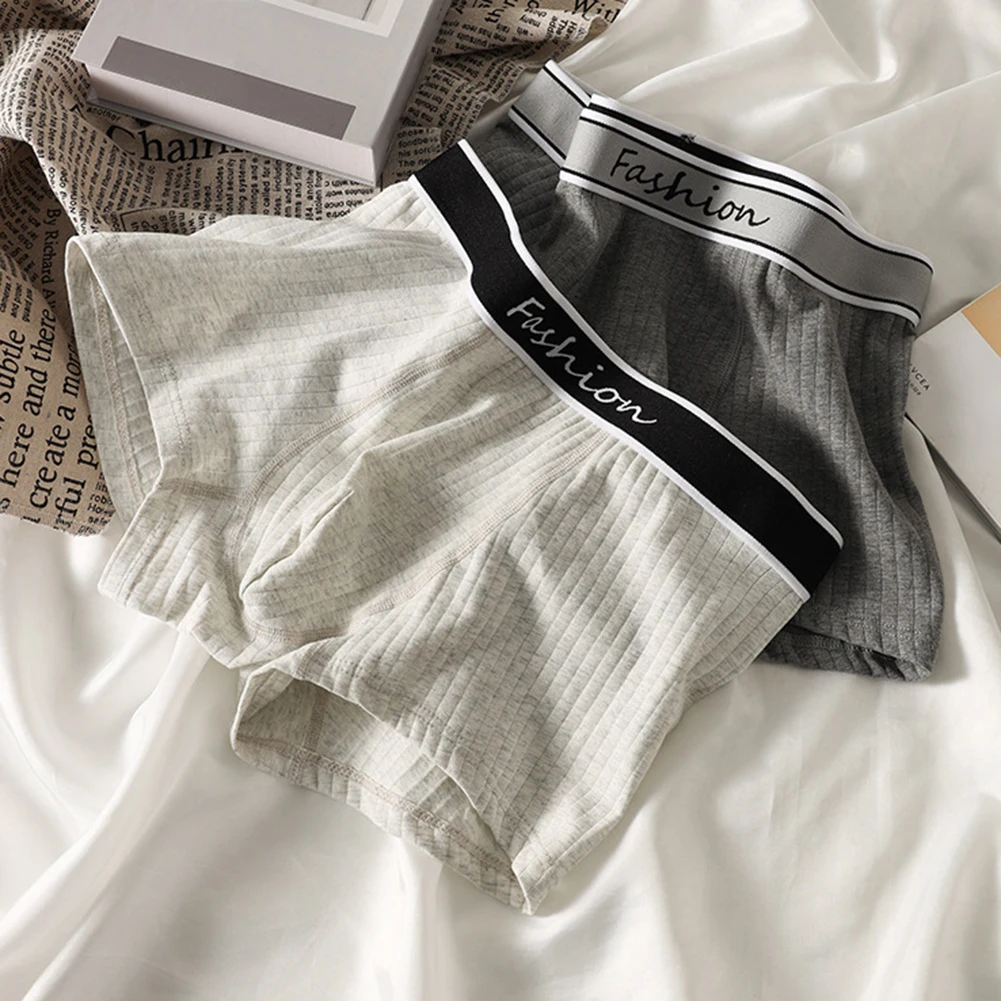 

Men Cotton Sexy Lingerie Striped Simple Brazilian Underwear Boxer Shorts Soft Home Sleepwear Trunks Underpants Men's Clothing